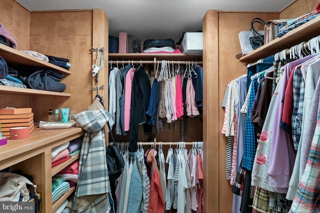 view of walk in closet