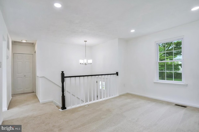 1603 Norwich Dr, Frederick, MD 21701 - unfurnished room with carpet floors, recessed lighting, baseboards, and a chandelier