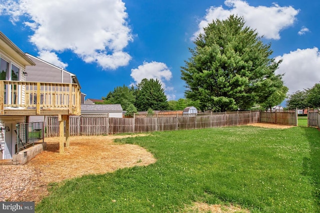 1603 Norwich Dr, Frederick, MD 21701 - view of yard featuring a wooden deck