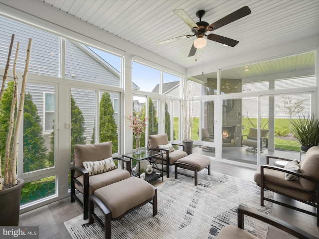 view of sunroom