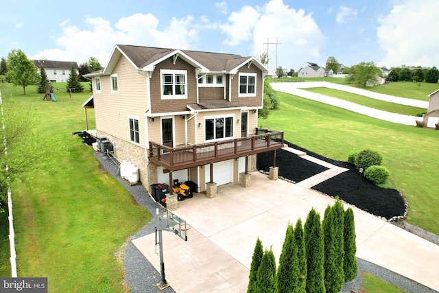 441 Millgate Rd, Bellefonte, PA 16823 - view of front of home featuring an attached garage, driveway, a front yard, and stone siding