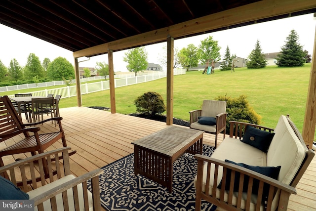 441 Millgate Rd, Bellefonte, PA 16823 - wooden deck featuring an outdoor living space and outdoor dining area