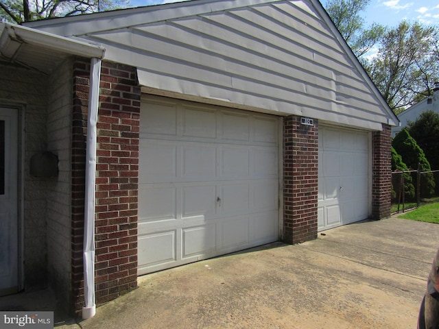 view of garage