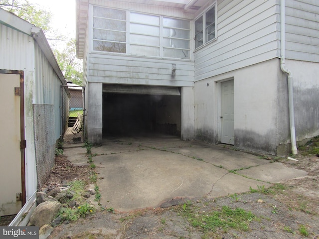 view of garage