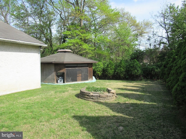 view of yard with a gazebo