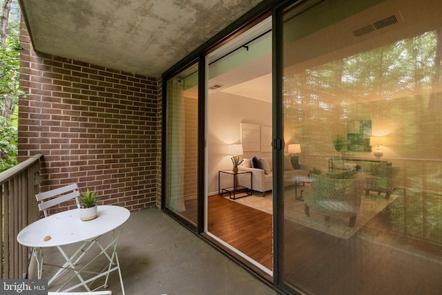 balcony with visible vents