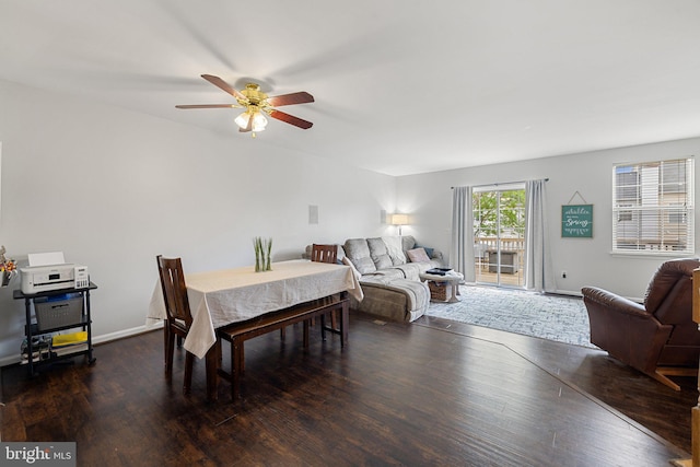 13215 Golders Green Pl, Bristow, VA 20136 - dining space featuring a ceiling fan and wood finished floors