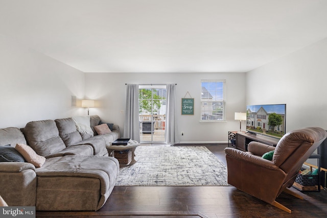 13215 Golders Green Pl, Bristow, VA 20136 - living area with dark wood-style flooring and baseboards