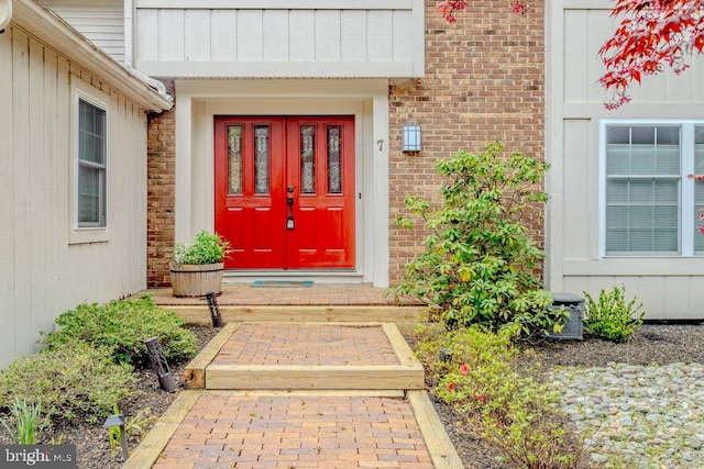 7 Teak Ct, Cherry Hill, NJ 08003 - view of exterior entry with brick siding