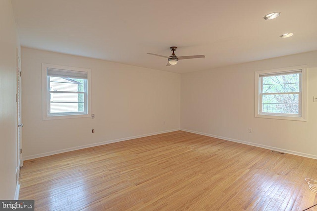 7 Teak Ct, Cherry Hill, NJ 08003 - spare room featuring recessed lighting, visible vents, baseboards, and light wood-type flooring