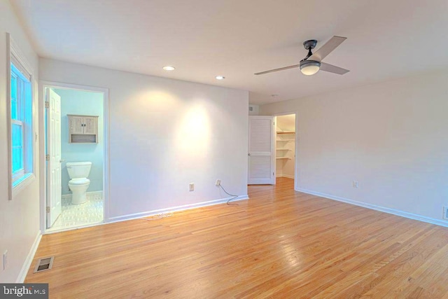 7 Teak Ct, Cherry Hill, NJ 08003 - unfurnished room with baseboards, visible vents, ceiling fan, and light wood finished floors