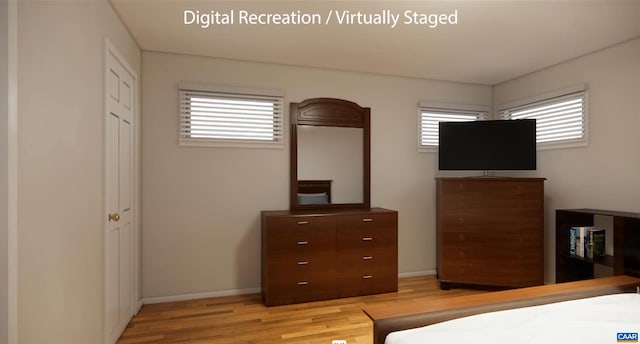 125 W Park Dr, Charlottesville, VA 22901 - bedroom featuring light wood-type flooring, multiple windows, and baseboards