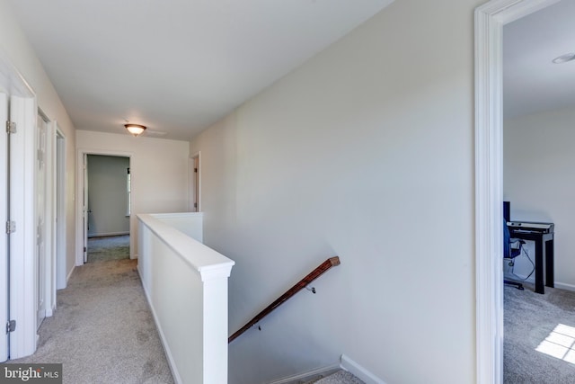3560 Sherwin Dr, Manchester, MD 21102 - hall featuring an upstairs landing, light colored carpet, and baseboards