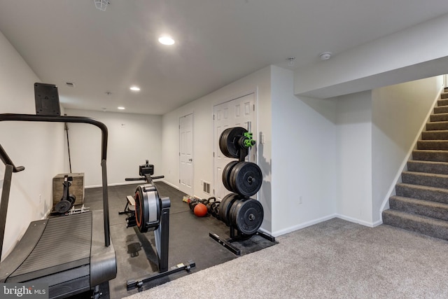 3560 Sherwin Dr, Manchester, MD 21102 - workout room featuring recessed lighting and baseboards