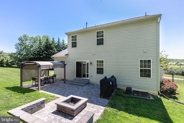 3560 Sherwin Dr, Manchester, MD 21102 - back of house featuring an outdoor fire pit, a patio, entry steps, and a gazebo