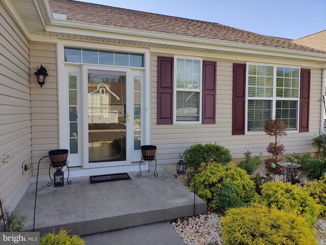 117 E Clarendon Dr, Smyrna, DE 19977 - view of exterior entry with a shingled roof