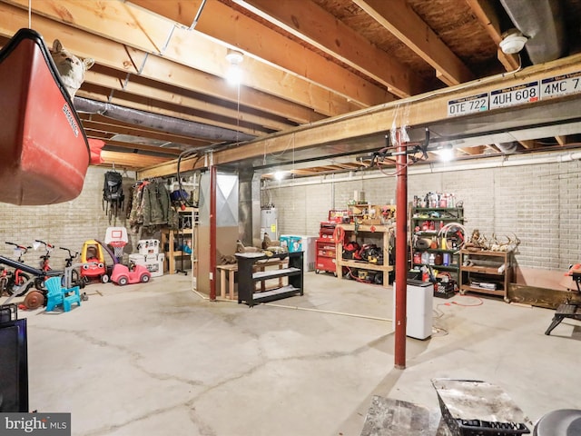 29 Blueberry Ln, Keyser, WV 26726 - unfinished basement featuring brick wall and water heater