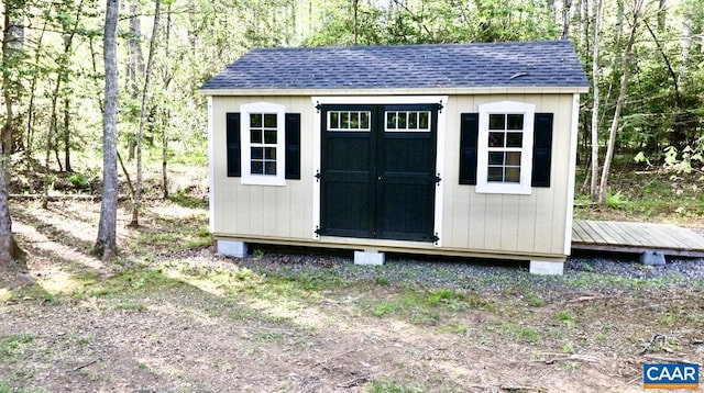 view of shed