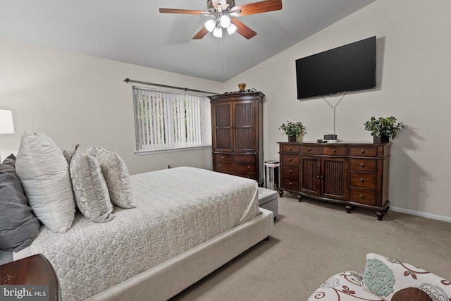 8101 Greenspring Way Unit 8101-E, Owings Mills, MD 21117 - carpeted bedroom featuring ceiling fan, vaulted ceiling, and baseboards