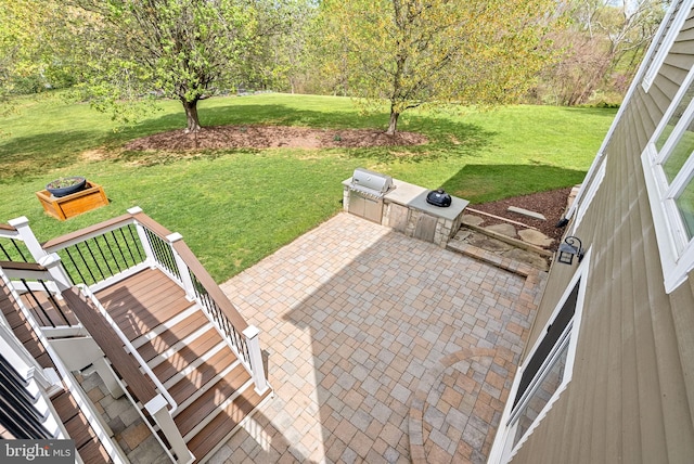 view of patio with area for grilling