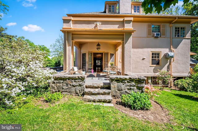 exterior space with stucco siding