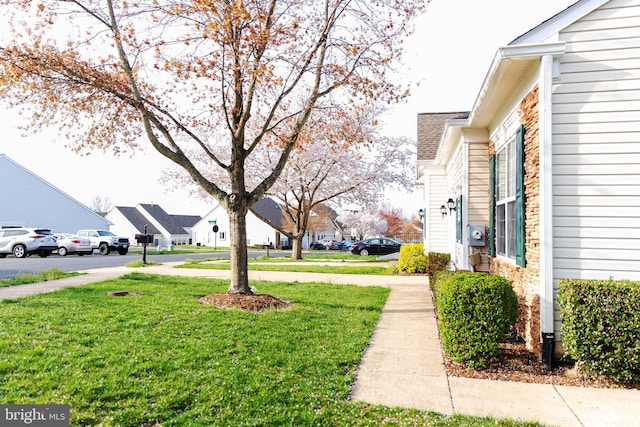 view of yard featuring a residential view