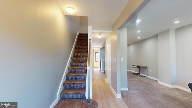 903 K St NE, Washington, DC 20002 - staircase featuring recessed lighting and baseboards