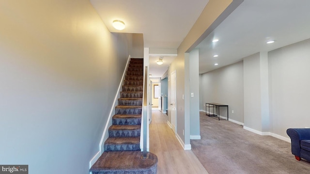 903 K St NE, Washington, DC 20002 - stairs with baseboards and recessed lighting