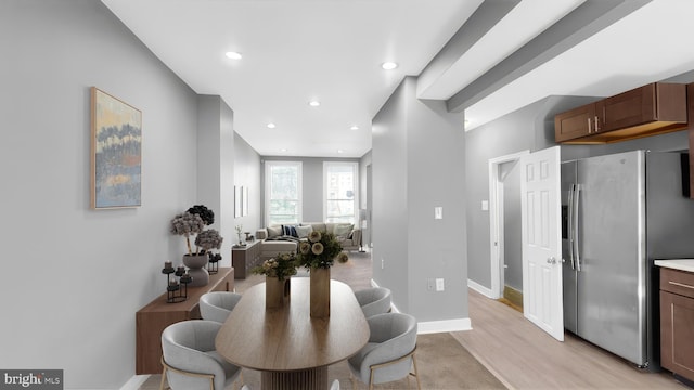 903 K St NE, Washington, DC 20002 - dining area featuring baseboards, recessed lighting, and light wood-style floors
