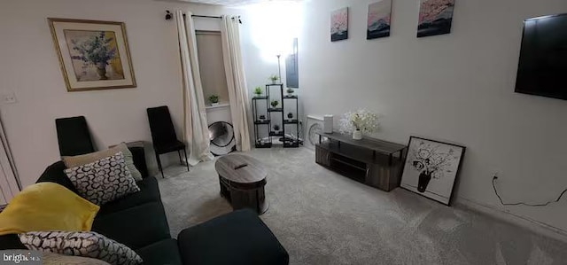 view of carpeted living area