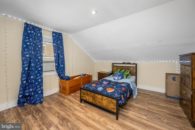 326 Glasgow St, Pottstown, PA 19464 - bedroom with baseboards, wood finished floors, and vaulted ceiling
