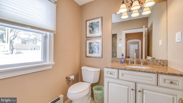 107 S Dover Ave, Atlantic City, NJ 08401 - bathroom featuring vanity, toilet, and a chandelier