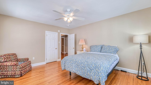 107 S Dover Ave, Atlantic City, NJ 08401 - bedroom featuring baseboards, ceiling fan, and wood finished floors