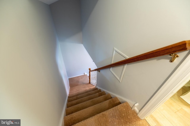 stairs with baseboards