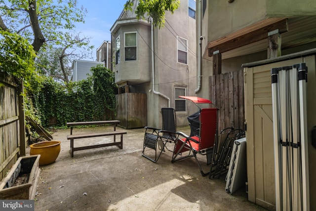 view of patio / terrace with fence