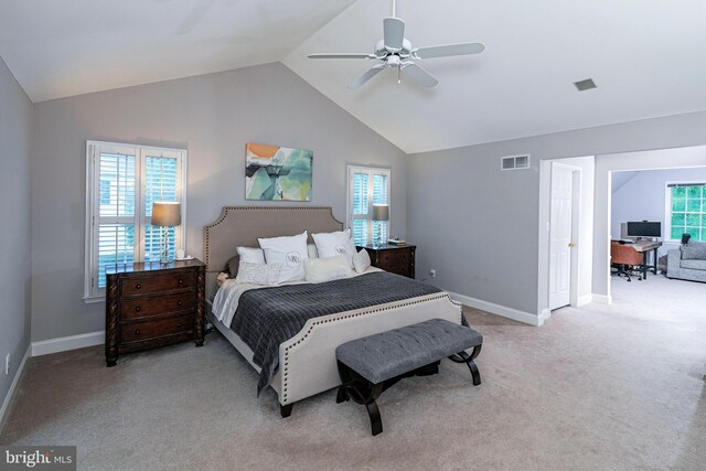 173 Christopher Dr, Princeton, NJ 08540 - carpeted bedroom featuring vaulted ceiling, baseboards, and ceiling fan