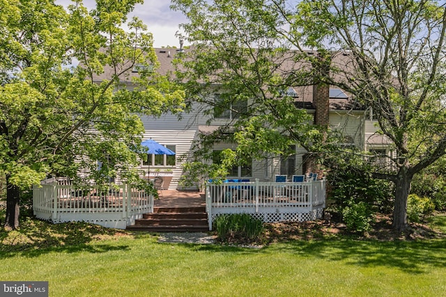 173 Christopher Dr, Princeton, NJ 08540 - back of house featuring a yard and a wooden deck