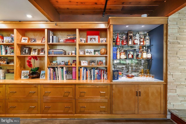 1104 High Country Rd, Baltimore, MD 21286 - interior space with a dry bar and wood ceiling