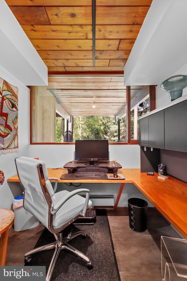 1104 High Country Rd, Baltimore, MD 21286 - office area with wood ceiling, a wealth of natural light, and wood finished floors
