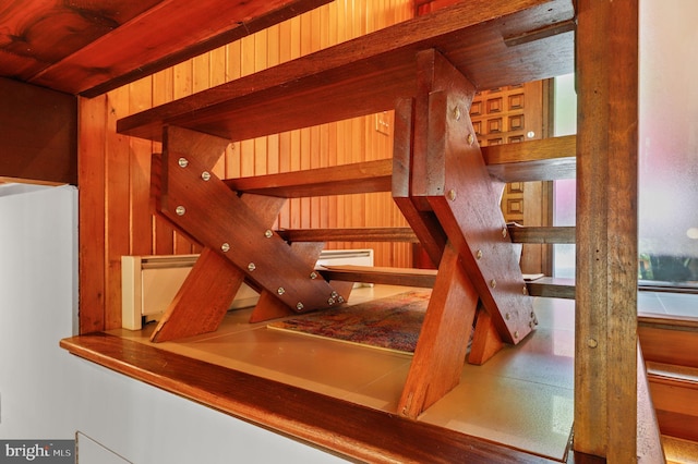1104 High Country Rd, Baltimore, MD 21286 - stairway featuring wood walls