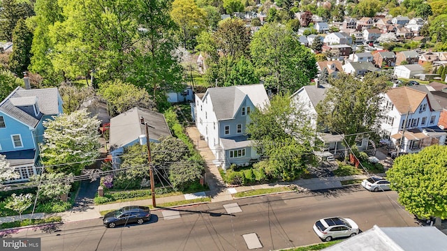 bird's eye view with a residential view