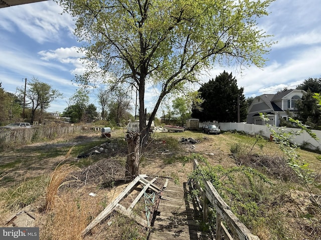 view of yard with fence