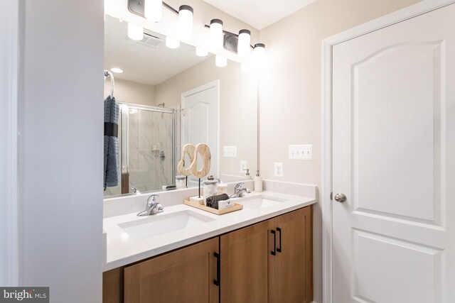 HOMESITE12 Old York Rd, Dillsburg, PA 17019 - bathroom featuring double vanity, a shower stall, and a sink