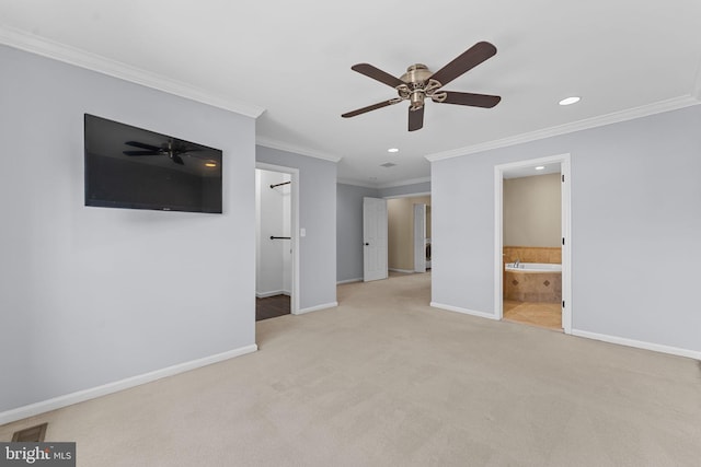 1100 Balley Dr Unit 4, Phoenixville, PA 19460 - unfurnished bedroom with baseboards, carpet, recessed lighting, crown molding, and ensuite bath