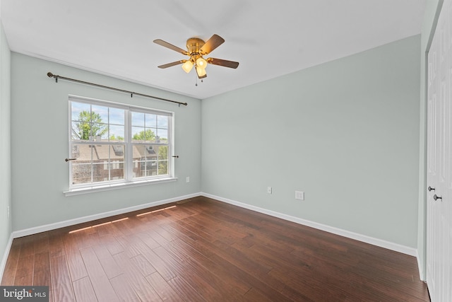 1100 Balley Dr Unit 4, Phoenixville, PA 19460 - unfurnished room with baseboards, ceiling fan, and dark wood-style floors