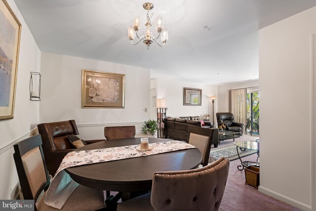 3907 Hannon Ct Unit 3B, Nottingham, MD 21236 - carpeted dining space with a chandelier