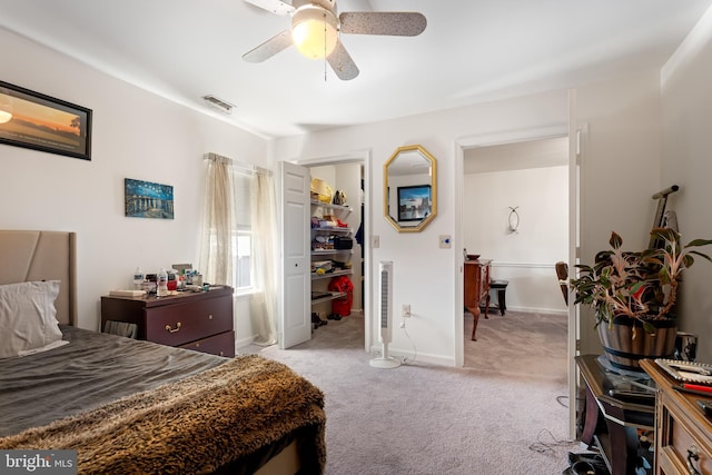3907 Hannon Ct Unit 3B, Nottingham, MD 21236 - carpeted bedroom with a spacious closet, baseboards, a ceiling fan, and a closet
