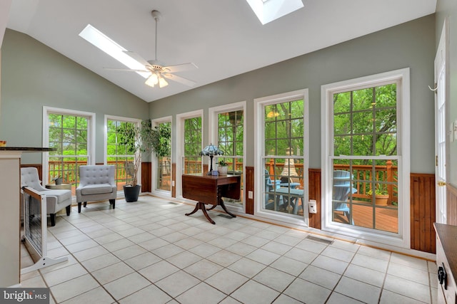 11294 Country Club Rd, New Market, MD 21774 - sunroom featuring a skylight and vaulted ceiling
