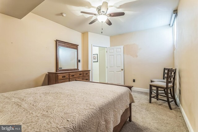 11294 Country Club Rd, New Market, MD 21774 - bedroom with light colored carpet, ceiling fan, and baseboards