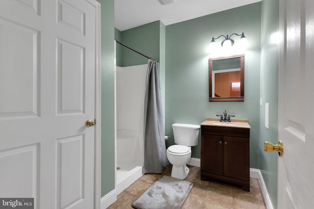 11294 Country Club Rd, New Market, MD 21774 - full bathroom featuring a shower with curtain, vanity, toilet, and baseboards